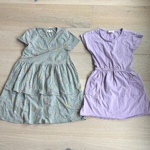 Cat & jack Tucker Tate Girls' Gray and Purple Tiered Dress Set sz 7 / med